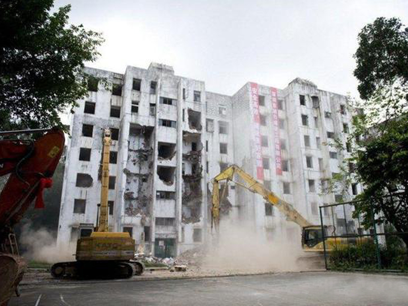 使用海沙的建筑物，墻體受損嚴重